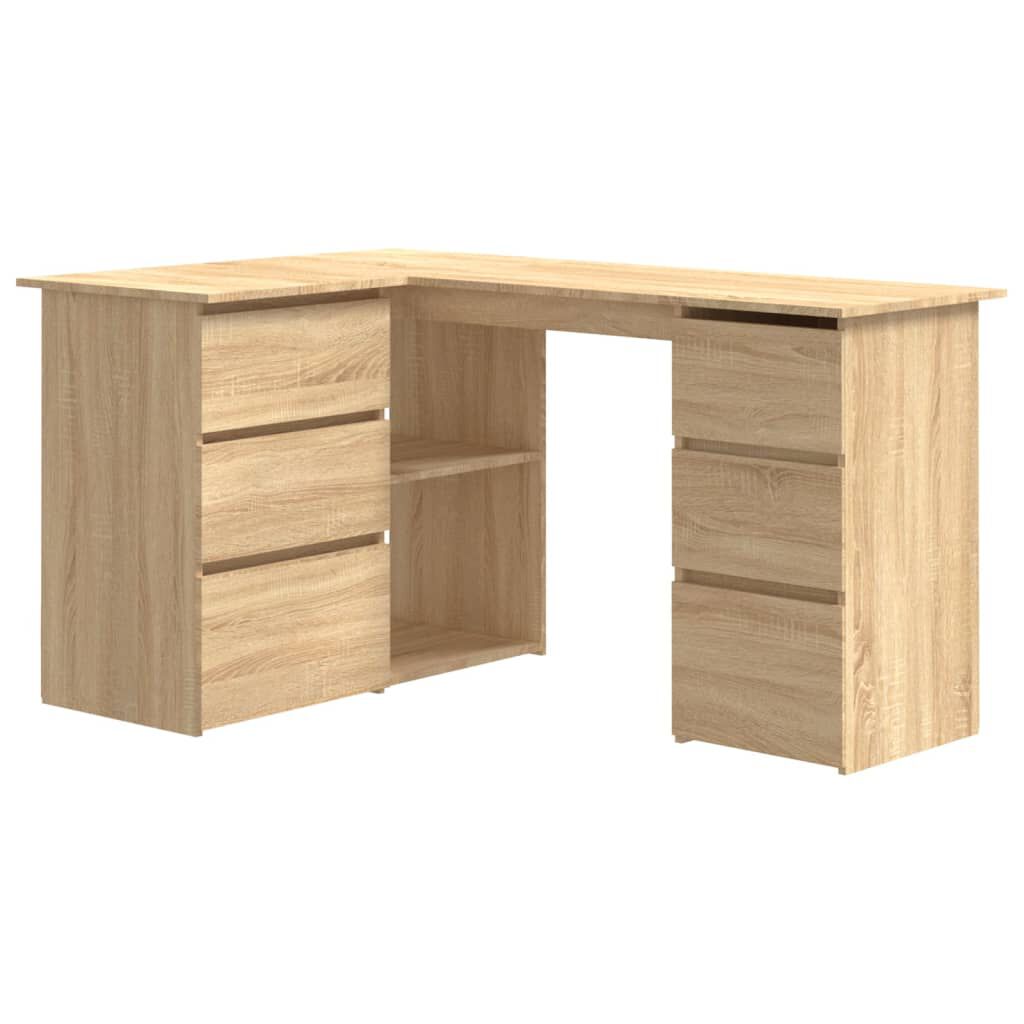 vidaXL Γραφείο Γωνιακό Sonoma Δρυς 145 x 100 x 76 εκ. από Επεξ. Ξύλο