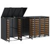 vidaXL Αποθήκη τροχήλατου κάδου για 3 κάδους Ανθρακί