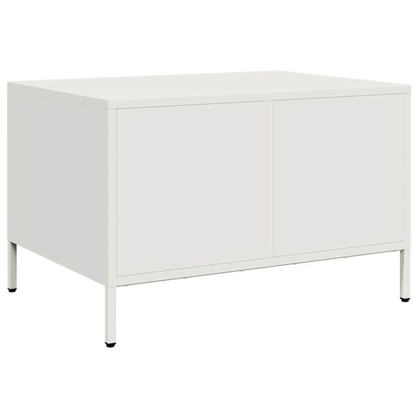 vidaXL Έπιπλο Τηλεόρασης Λευκό 68x50x43,5 εκ. Χάλυβας Ψυχρής Έλασης