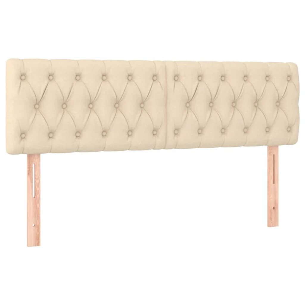 vidaXL Κρεβάτι Boxspring με Στρώμα & LED Κρεμ 160x200 εκ. Υφασμάτινο