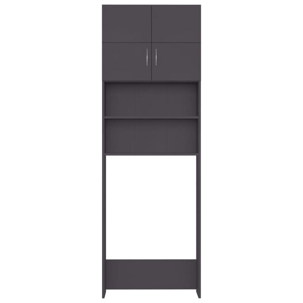 vidaXL Ντουλάπι Πλυντηρίου Γκρι 64 x 25,5 x 190 εκ. από Μοριοσανίδα