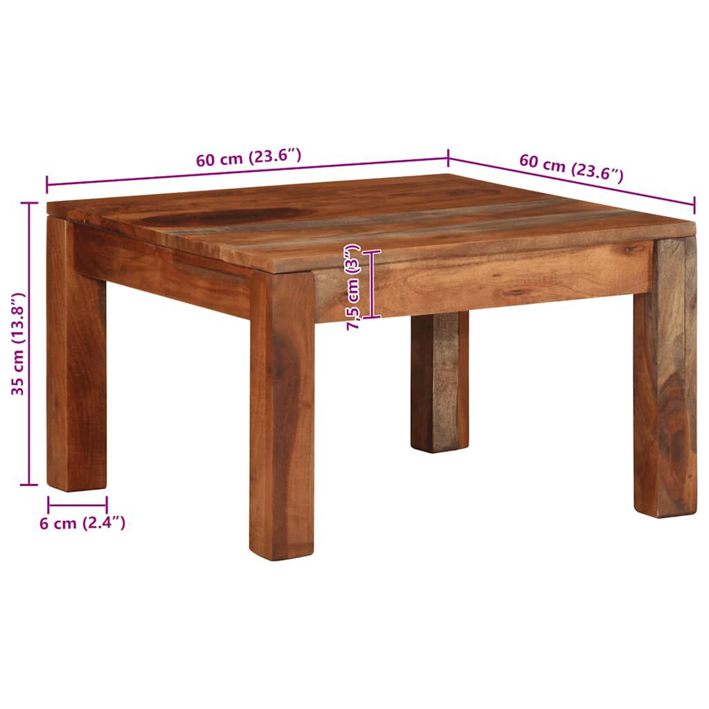 vidaXL Τραπεζάκι σαλονιού 60x60x35 cm μασίφ ξύλο ακακίας