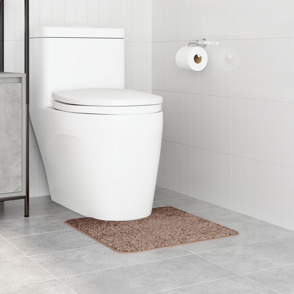 vidaXL Πατάκι Μπάνιου U-Shaped Καφέ 50x50 εκ Πολυπροπυλένιο Αντιολισθητικό