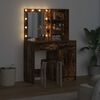 vidaXL Σετ Τραπεζιού Μακιγιάζ 2 pcs Καπνιστό Δρύς 50 x 41 x 135 εκ