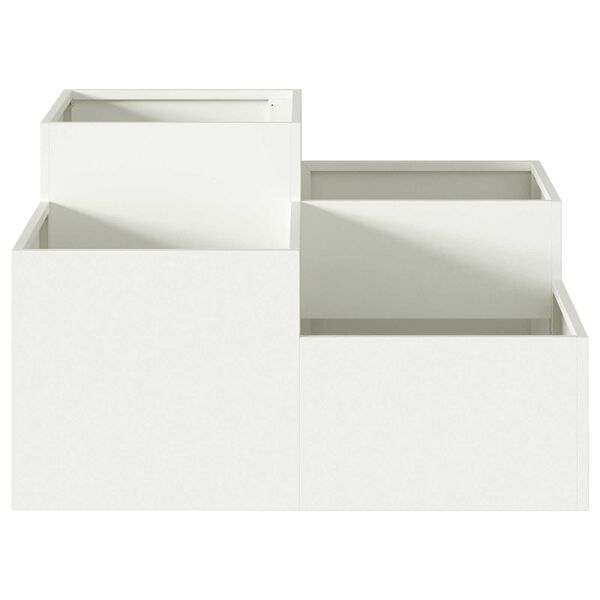 vidaXL Γλάστρα Κήπου Λευκό 80 x 80 x 48 εκ. Ατσάλι