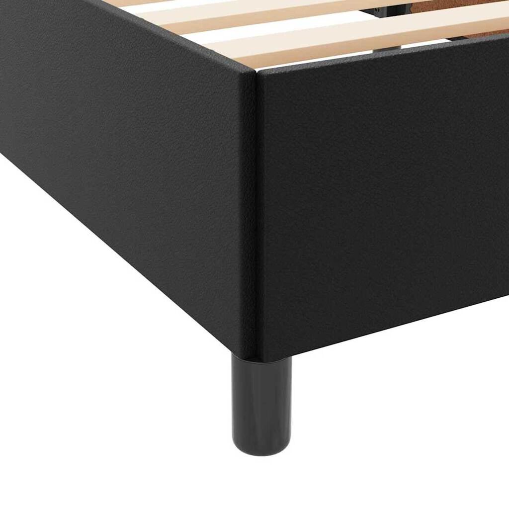 vidaXL Σκελετός κρεβατιού με στρώμα Μαύρο 120 x 190 cm Τεχνητό δέρμα