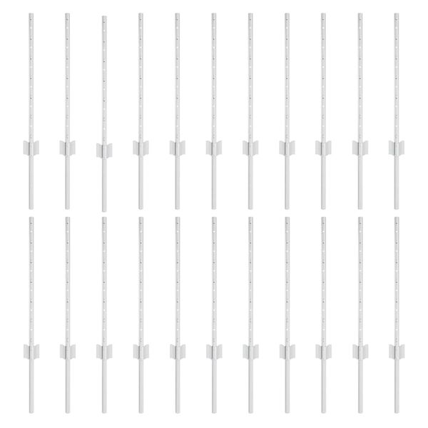 vidaXL Πό posts φράχτη 22 pcs Ασημί 100 cm Ατσάλι