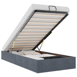 vidaXL Οθωμανικό πλαίσιο κρεβατιού χωρίς στρώμα Σκούρο γκρι Velvet