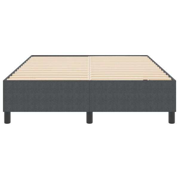 vidaXL Κρεβάτι με ελατήρια Σκούρο γκρι 140 x 190 cm Βελούδο