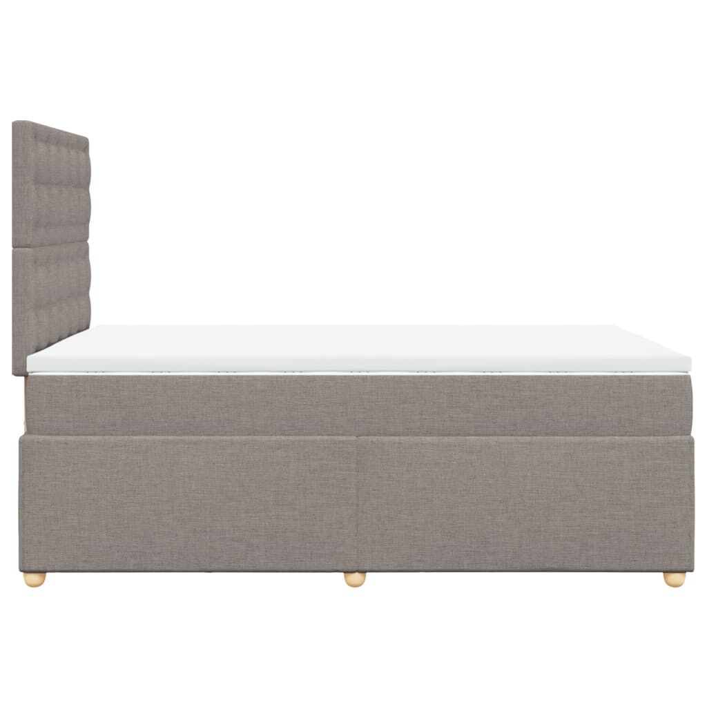 vidaXL Κρεβάτι Boxspring με Στρώμα Taupe 120x190 εκ. Υφασμάτινο