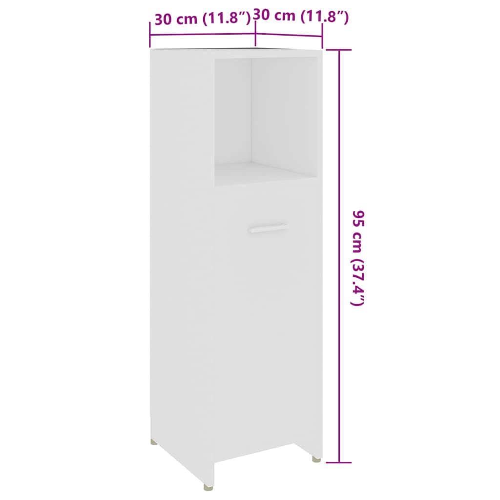 vidaXL Στήλη Μπάνιου Λευκή 30 x 30 x 95 εκ. από Επεξ. Ξύλο