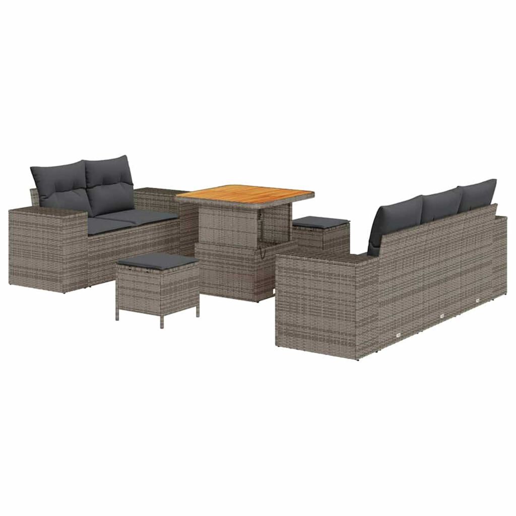 vidaXL Σετ Καναπέ Κήπου 8 pcs Γκρι συνθετικό ρατάν