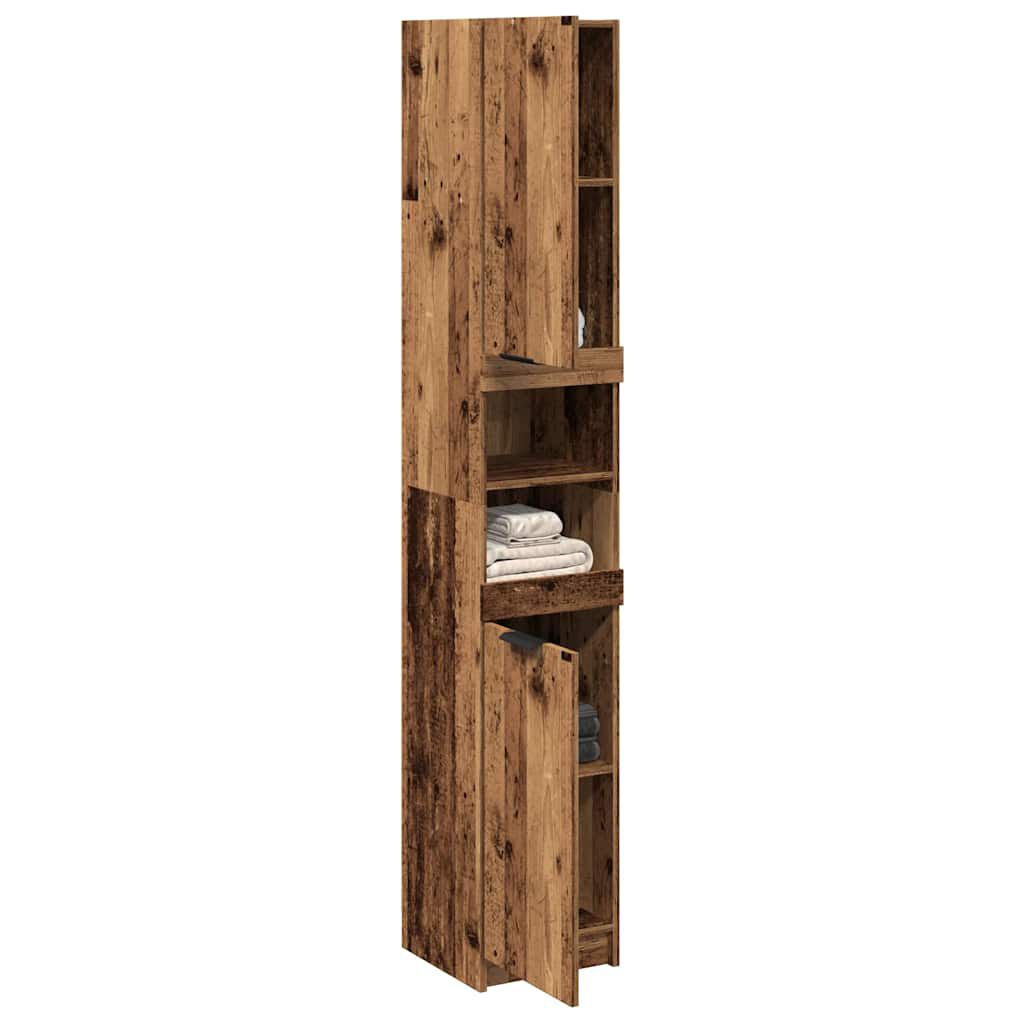 vidaXL Ντουλάπι μπάνιου Παλιό ξύλο 32x34x188,5 cm Κατασκευασμένο ξύλο