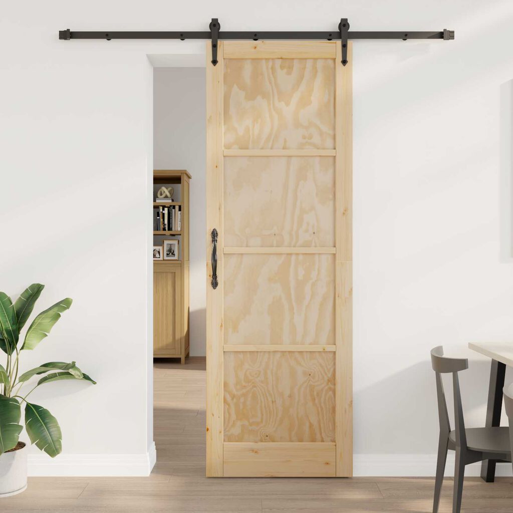 vidaXL Συρόμενη Πόρτα ORKDAL Καφέ 78 x 232 cm Μασίφ ξύλο πεύκου