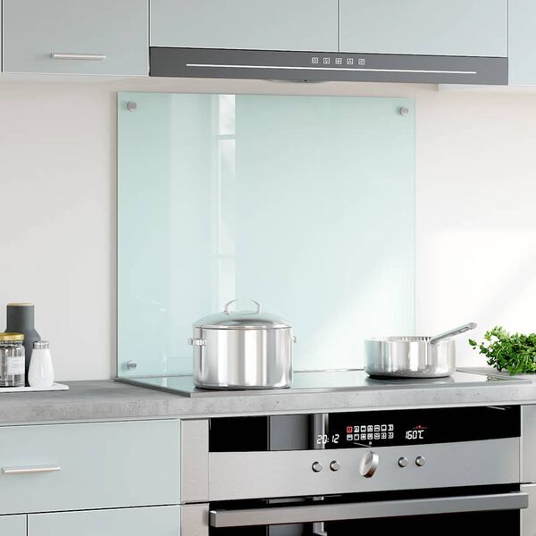 vidaXL Πλάτη Κουζίνας Λευκή 70 x 60 εκ. από Ψημένο Γυαλί