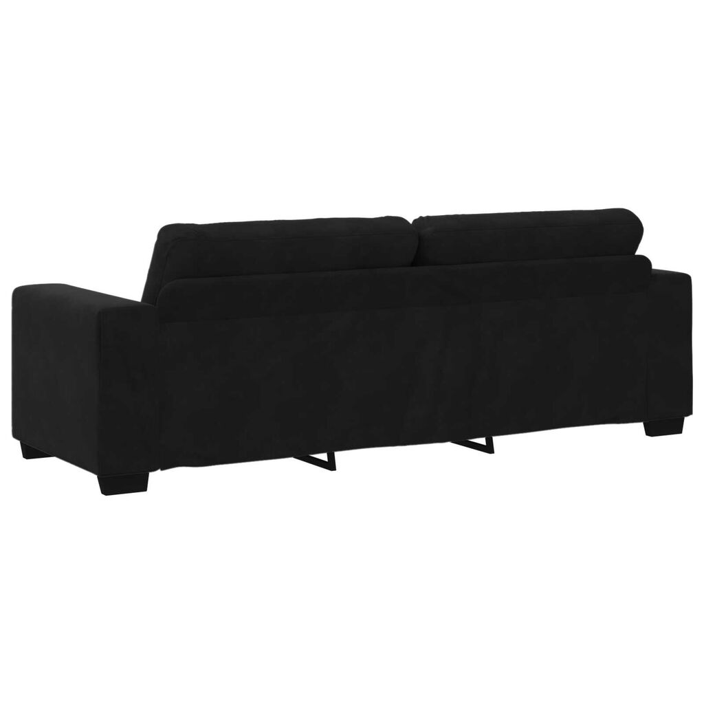 vidaXL Σετ Καναπέ με μαξιλάρι 3 pcs Μαύρο 221 x 78 x 80 εκ Βελούδο