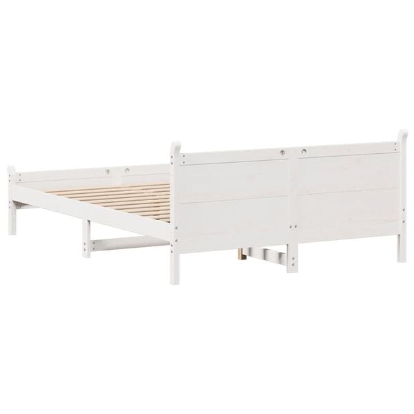 vidaXL Σκελετός Κρεβ. Χωρίς Στρώμα Λευκό 140x200 εκ Μασίφ Πεύκο