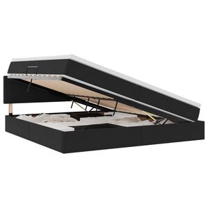 vidaXL Κρεβάτι Αποθήκης με στρώμα Μαύρο 200 x 200 cm Βελούδο