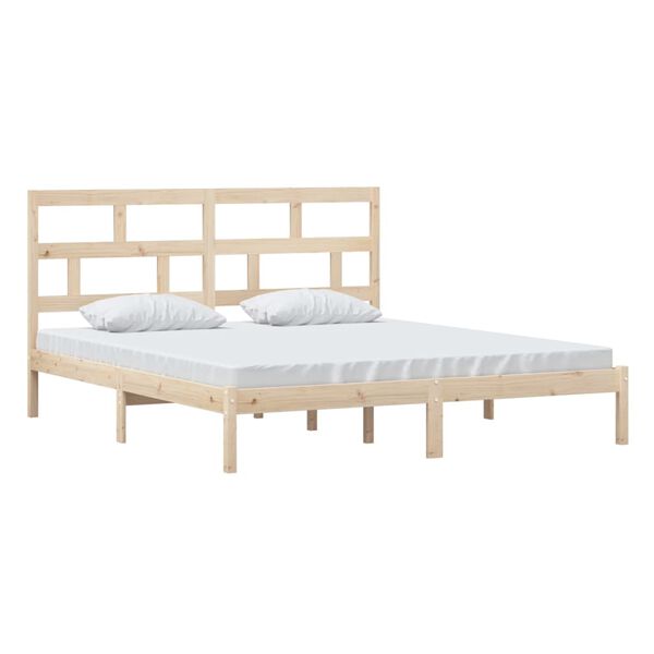 vidaXL Πλαίσιο Κρεβατιού 180 x 200 εκ. Μασίφ Ξύλο Super King Size
