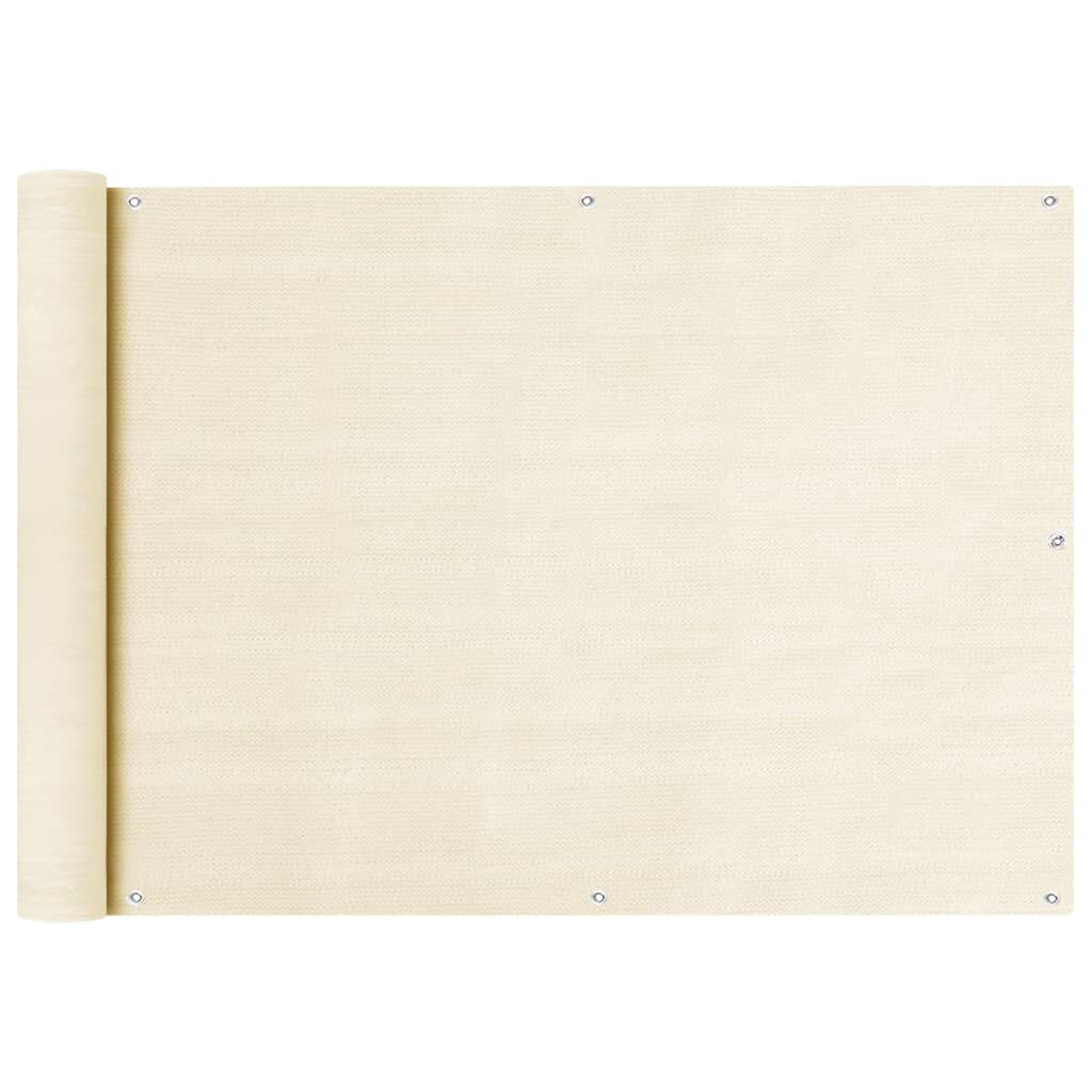 vidaXL Διαχωριστικό Βεράντας Κρεμ 75 x 300 εκ. από HDPE