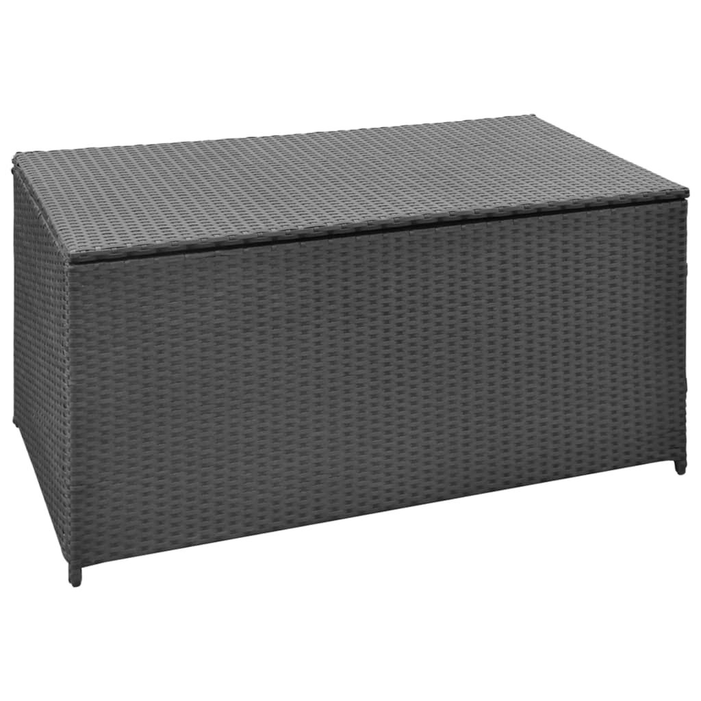vidaXL Κουτί Αποθήκευσης Κήπου Μαύρο 120x50x60 εκ. από Συνθετικό Ρατάν