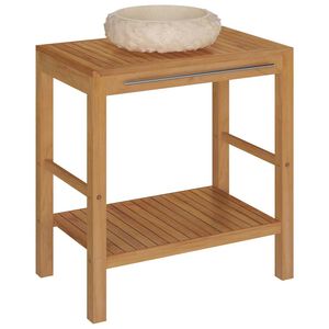 vidaXL Έ&pi;&iota;&pi;&lambda;&omicron; &Mu;&pi;ά&nu;&iota;&omicron;&upsilon; &alpha;&pi;ό &Mu;&alpha;&sigma;ί&phi; &Xi;ύ&lambda;&omicron; Teak &mu;&epsilon; &Nu;&iota;&pi;&tau;ή&rho;&alpha; &alpha;&pi;ό &Kappa;&rho;&epsilon;&mu; &Mu;ά&rho;&mu;&alpha;&rho;&omicron;