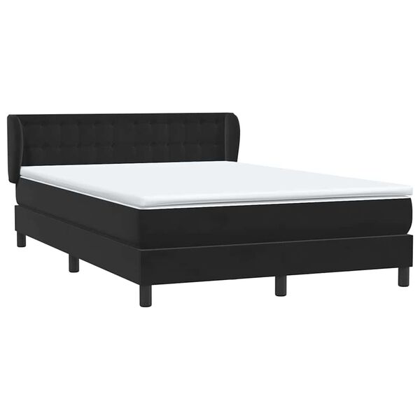 vidaXL Box Spring &Kappa;&rho;&epsilon;&beta;ά&tau;&iota; &mu;&epsilon; &sigma;&tau;&rho;ώ&mu;&alpha; &Mu;&alpha;ύ&rho;&omicron; 140x220 cm &Beta;&epsilon;&lambda;&omicron;ύ&delta;&iota;&nu;&omicron;