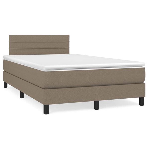 vidaXL &Kappa;&rho;&epsilon;&beta;ά&tau;&iota; Boxspring &mu;&epsilon; &Sigma;&tau;&rho;ώ&mu;&alpha; & LED Taupe 120x190 &epsilon;&kappa;. &Upsilon;&phi;&alpha;&sigma;&mu;ά&tau;&iota;&nu;&omicron;