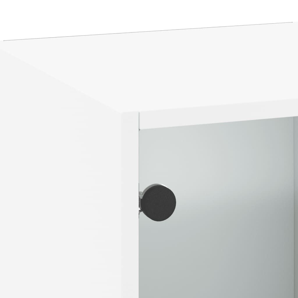 vidaXL Ντουλάπι Τοίχου Λευκό 35x37x100 εκ. με Γυάλινες Πόρτες