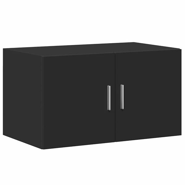 vidaXL Ραφιέρα με Ντουλάπια Μαύρο 70 x 42,5 x 225 εκ. από Επεξ. Ξύλο