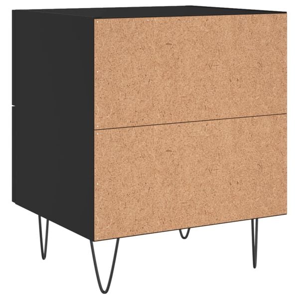 vidaXL Κομοδίνα 2 τεμ. Μαύρα 40 x 35 x 47,5 εκ. από Επεξεργασμένο Ξύλο