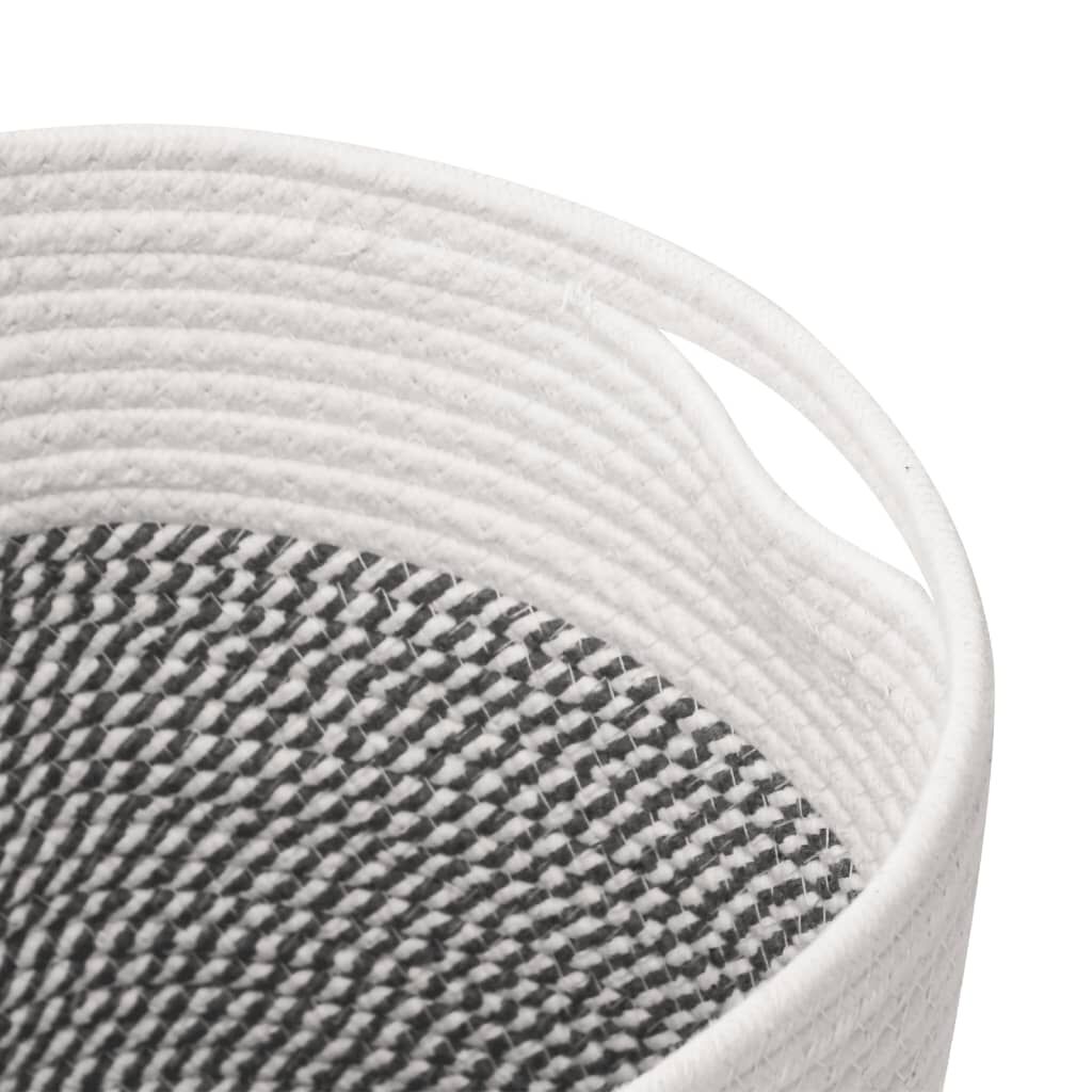 vidaXL Καλάθια Αποθήκευσης 2 τεμ. Γκρι/Λευκό Ø28 x 28 εκ. Βαμβακερά