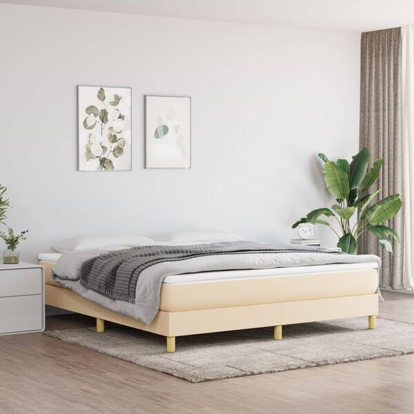 vidaXL &Kappa;&rho;&epsilon;&beta;ά&tau;&iota; Boxspring &mu;&epsilon; &Sigma;&tau;&rho;ώ&mu;&alpha; &Kappa;&rho;&epsilon;&mu; 160x200 &epsilon;&kappa;. &Upsilon;&phi;&alpha;&sigma;&mu;ά&tau;&iota;&nu;&omicron;