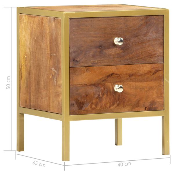 vidaXL Κομοδίνο 40 x 35 x 50 εκ. από Μασίφ Ξύλο Μάνγκο