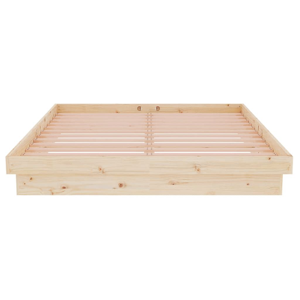 vidaXL Πλαίσιο Κρεβατιού 135 x 190 εκ. από Μασίφ Ξύλο Double
