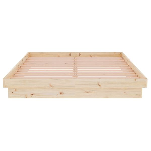 vidaXL Πλαίσιο Κρεβατιού 135 x 190 εκ. από Μασίφ Ξύλο Double