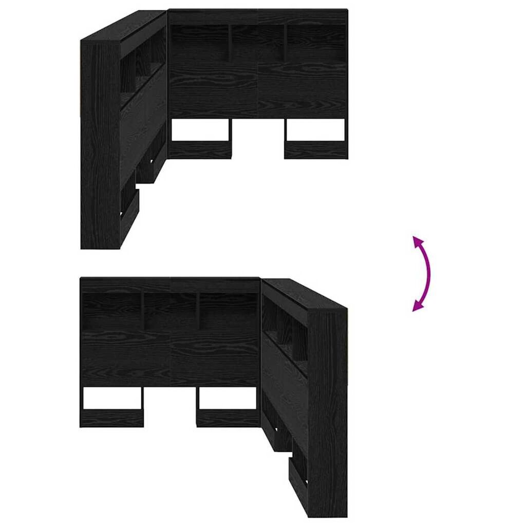 vidaXL Κεφαλάρι Αποθήκης με ράφι Μαύρη δρυς 75 cm Επεξεργασμένο ξύλο