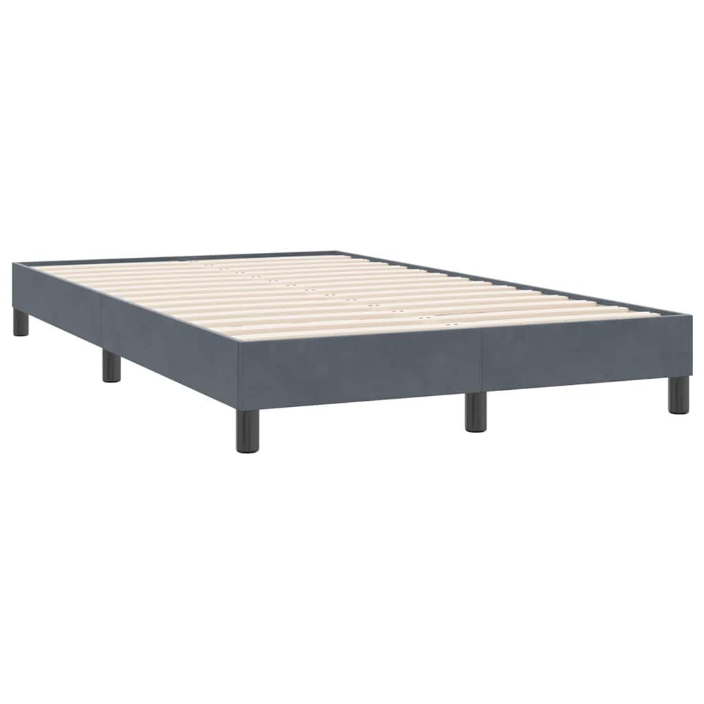 vidaXL Box Spring Κρεβάτι χωρίς στρώμα Σκούρο γκρι 120x220cm Βελούδινο