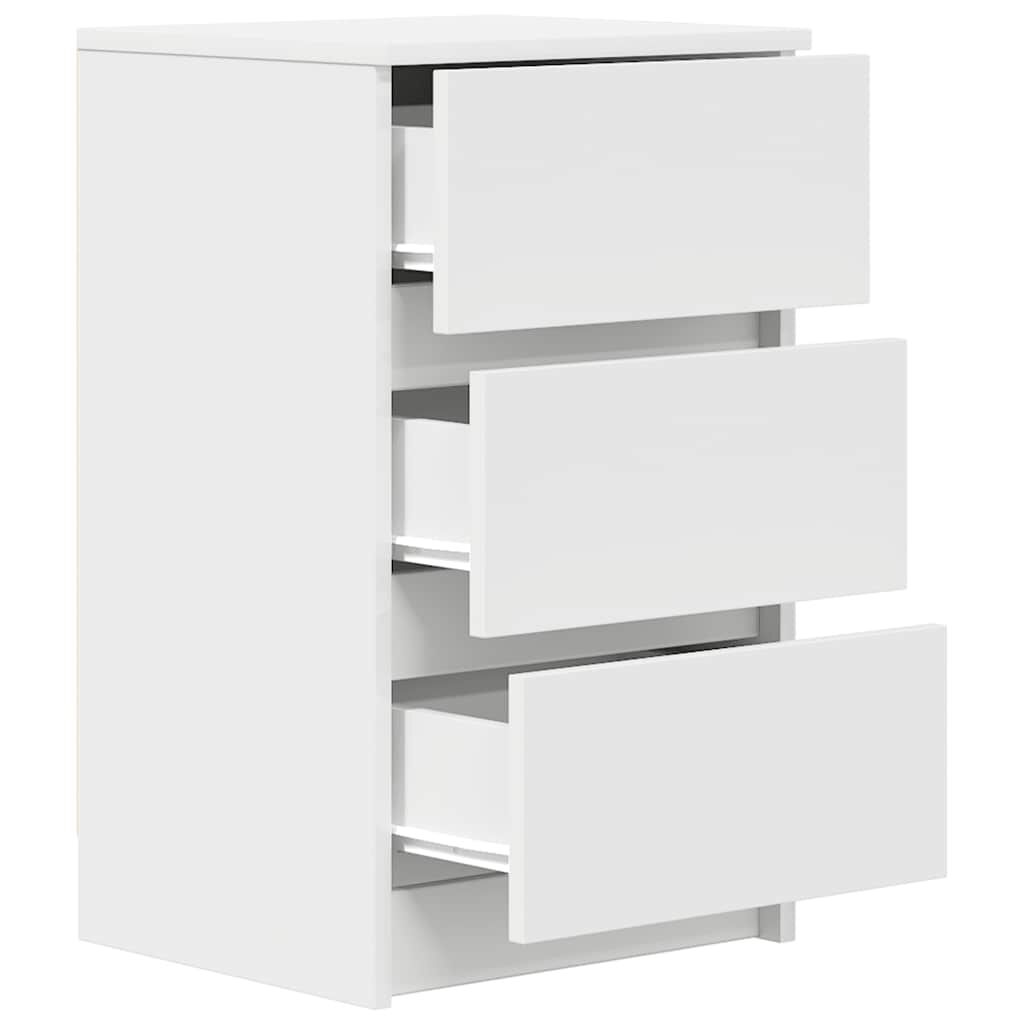 vidaXL Κομοδίνο με 3 συρτάρια Λευκό 39x35x65 εκ.