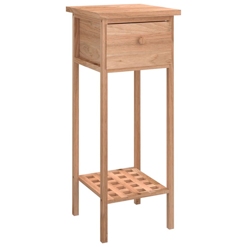 vidaXL Βοηθητικό Τραπέζι με Συρτάρι 25x25x60 εκ. Μασίφ Ξύλο Καρυδιάς