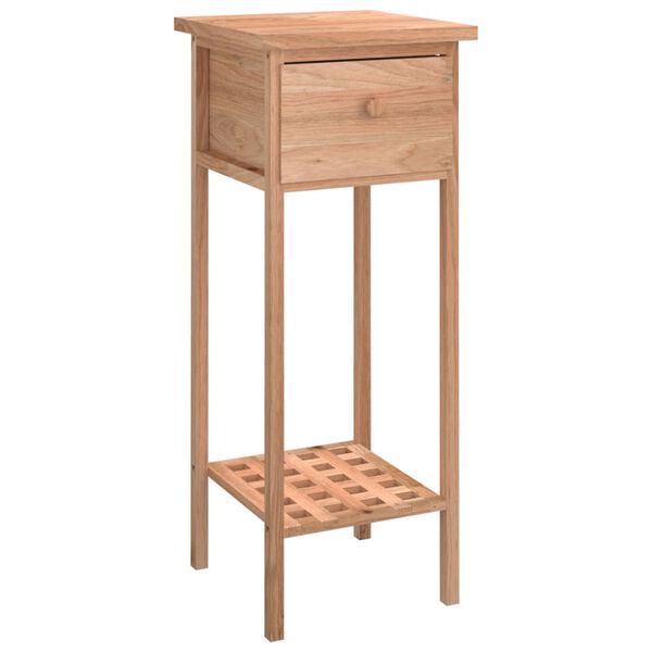vidaXL Βοηθητικό Τραπέζι με Συρτάρι 25x25x60 εκ. Μασίφ Ξύλο Καρυδιάς