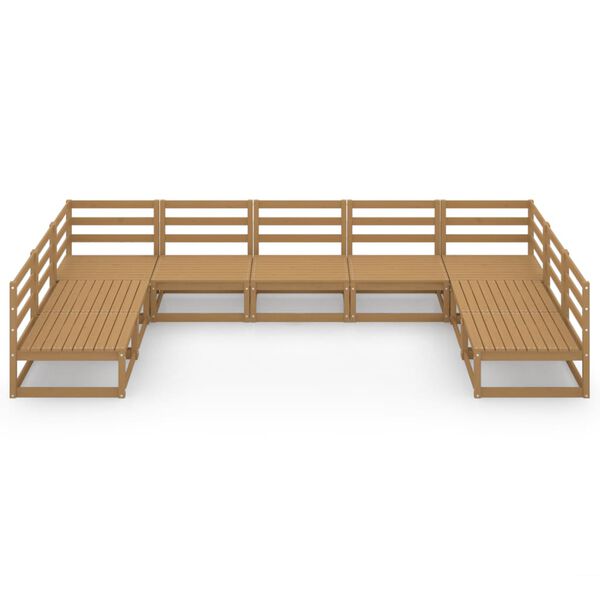 vidaXL Σαλόνι Κήπου Σετ 9 Τεμαχίων από Μασίφ Ξύλο Πεύκου