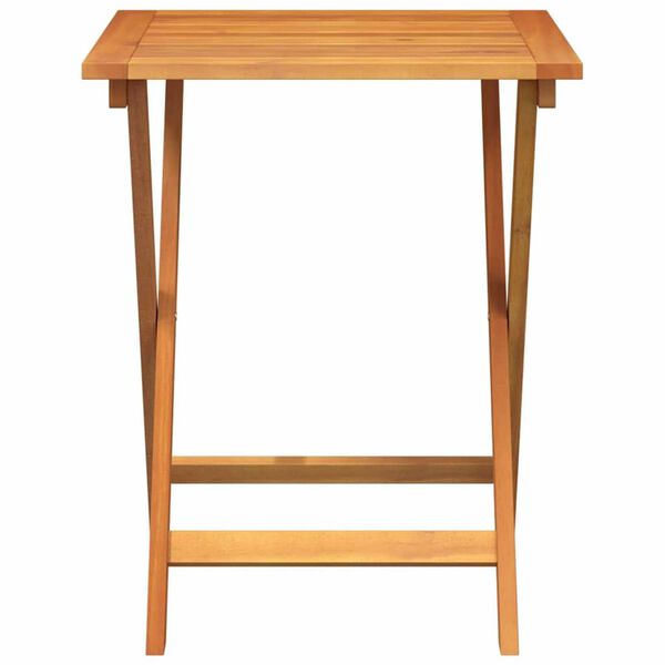 vidaXL Αναδιπλούμενο Τραπέζι Κήπου Φυσικό 60 x 60 x 72 cm