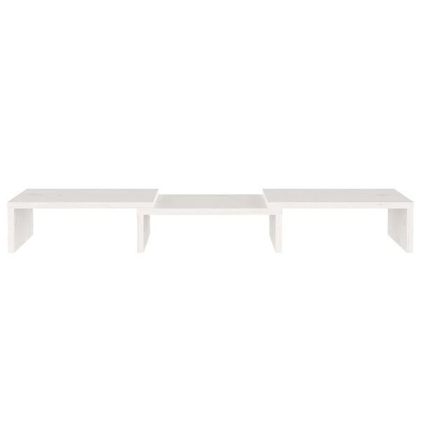 vidaXL Βάση Οθόνης Λευκή 60 x 24 x 10,5 εκ. από Μασίφ Ξύλο Πεύκου