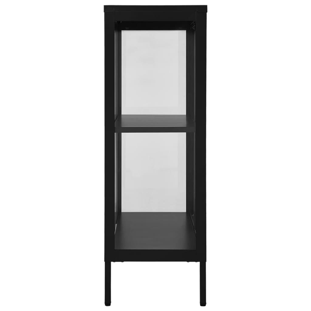 vidaXL Μπουφές Μαύρος 75 x 35 x 105 εκ. από Ατσάλι και Γυαλί