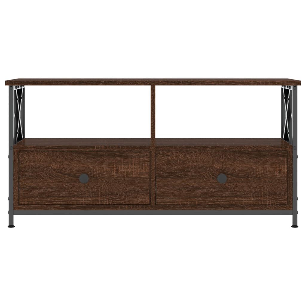 vidaXL Έπιπλο Τηλεόρασης Καφέ Δρυς 90x33x45 εκ. Επεξ. Ξύλο/Σίδερο