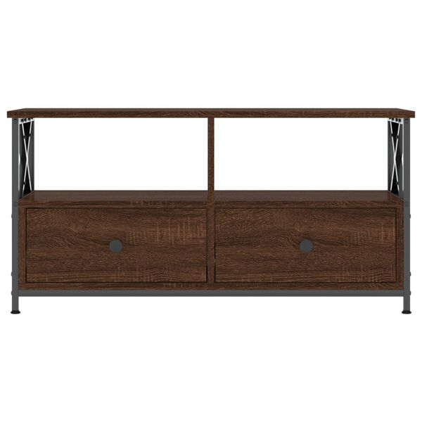 vidaXL Έπιπλο Τηλεόρασης Καφέ Δρυς 90x33x45 εκ. Επεξ. Ξύλο/Σίδερο