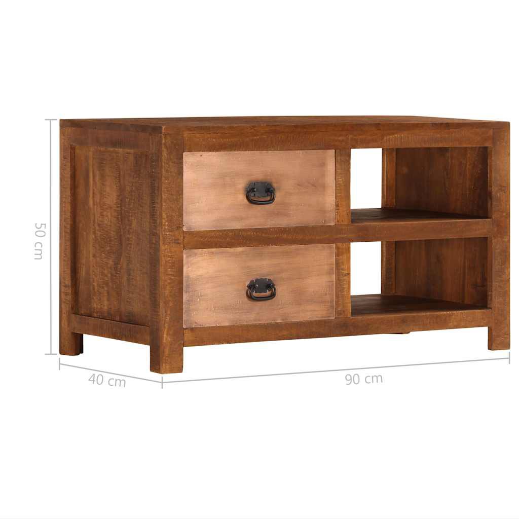 vidaXL Τραπεζάκι σαλονιού με 2 συρτάρια 90x40x50 cm Μασίφ ξύλο μάνγκο