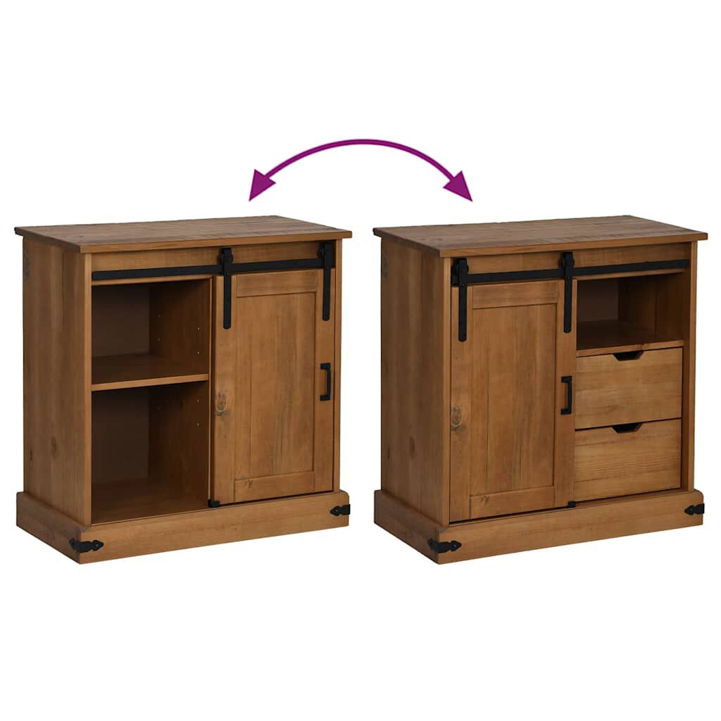 vidaXL Sideboard HALDEN με συρόμενη πόρτα 80x40x80 cm μασίφ ξύλο