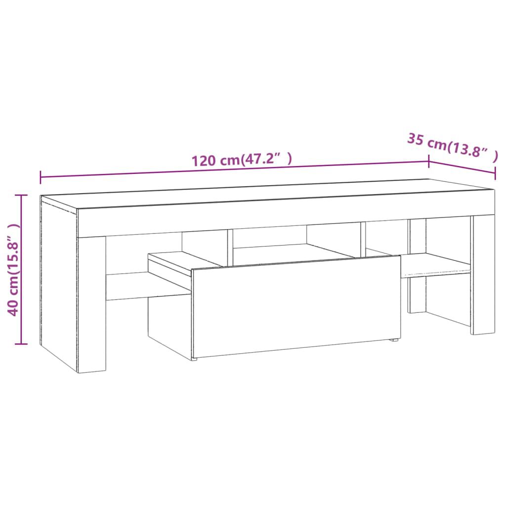 vidaXL Έπιπλο Τηλεόρασης με LED Γκρι Sonoma 120x35x40 εκ.